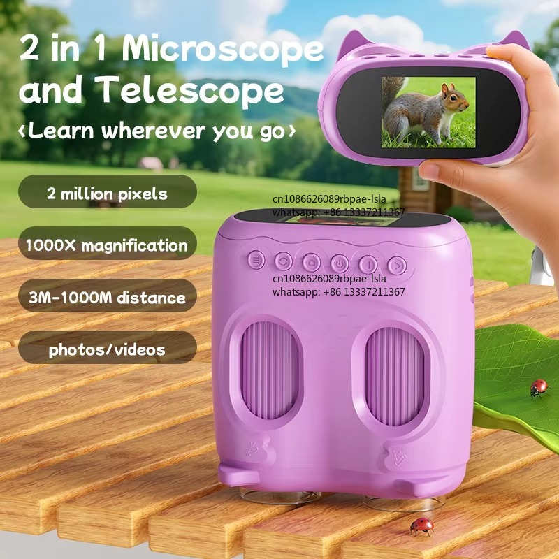 Kids Outdoor Microscope - Set di telescopi digitali per bambini,