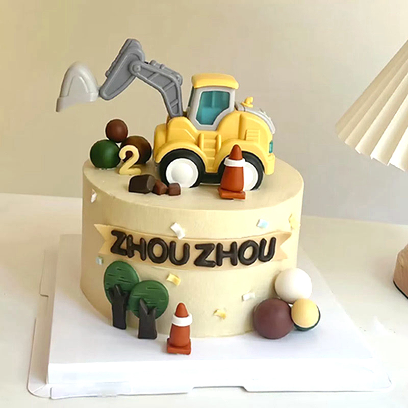 Kids Outdoor Excavator - Topper per torta da costruzione Decorazione