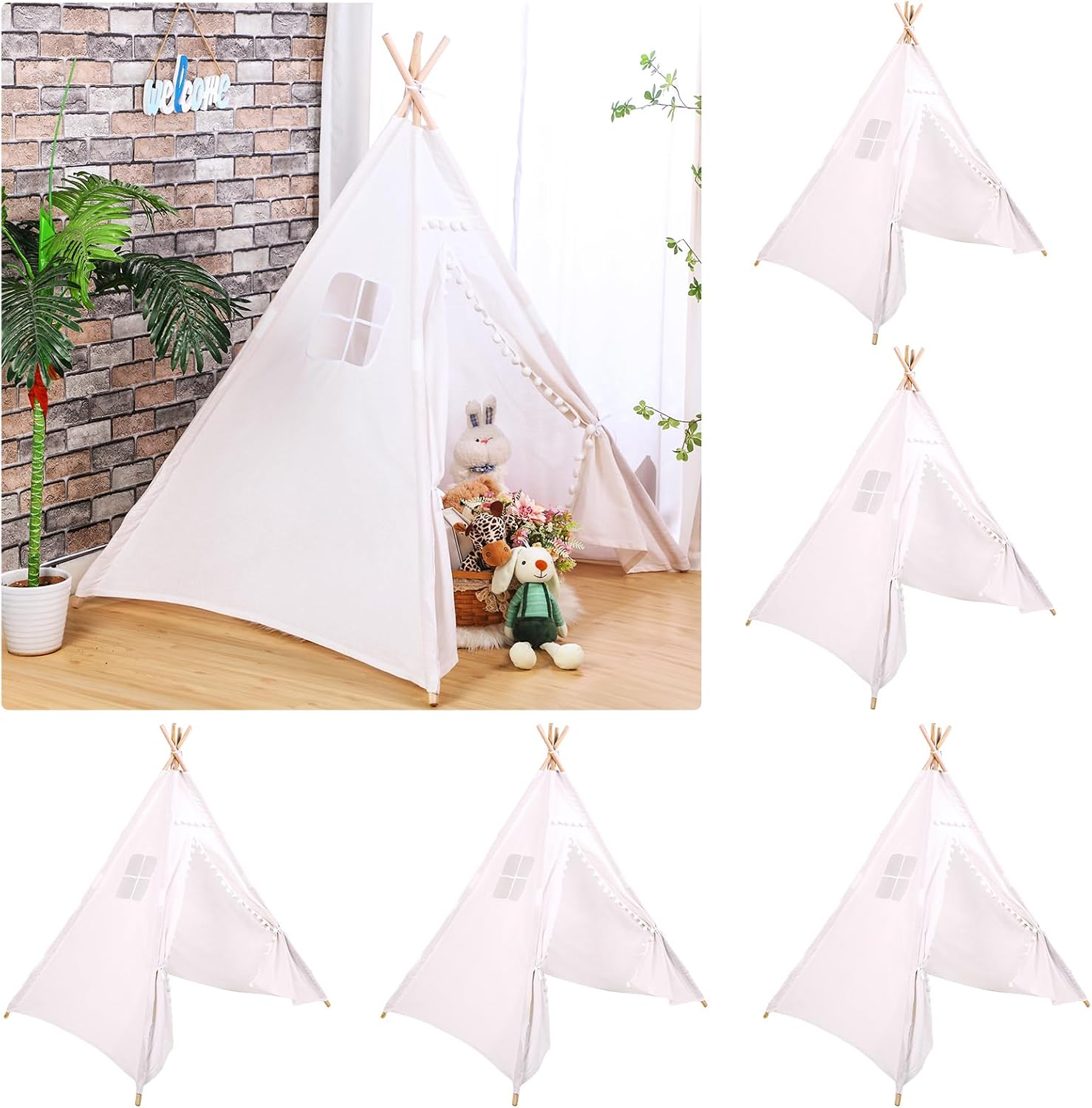 Windyun 6 Pcs Kids Teepee Tent - Kids Outdoor Tent recensione e prezzo